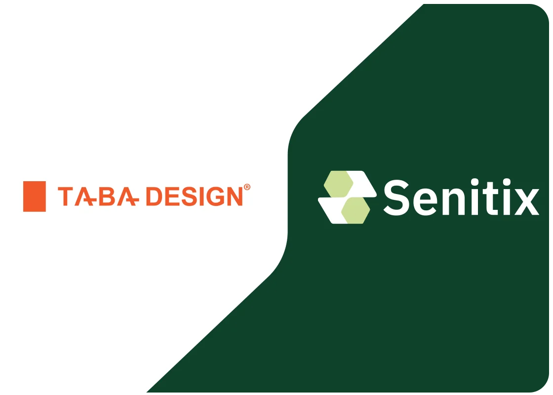 Taba Design logo beside the Senitix logo